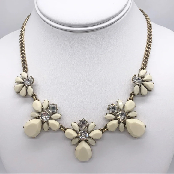 J. Crew Cream Jeweled Necklace - Picture 1 of 3